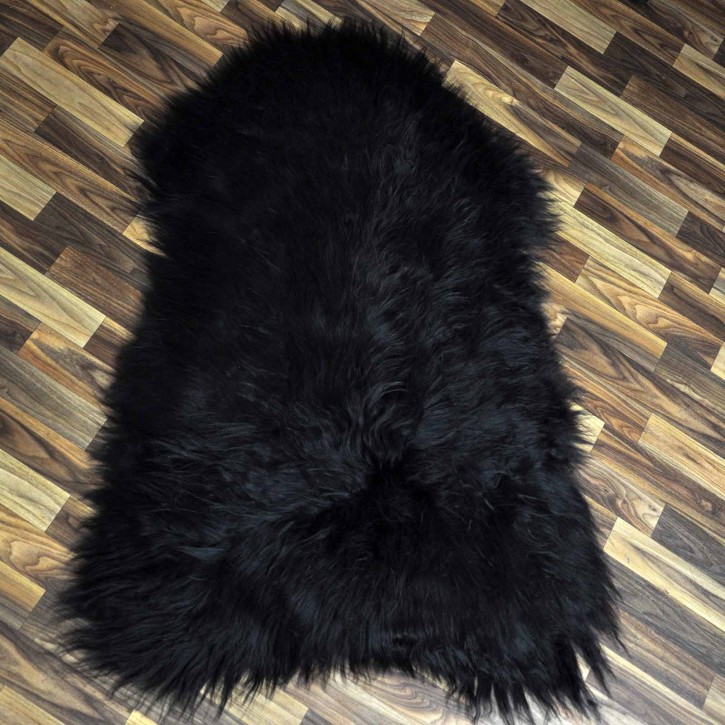 XXL Island Schaffell schwarzbraun 120x80 Lammfell Teppich #9837