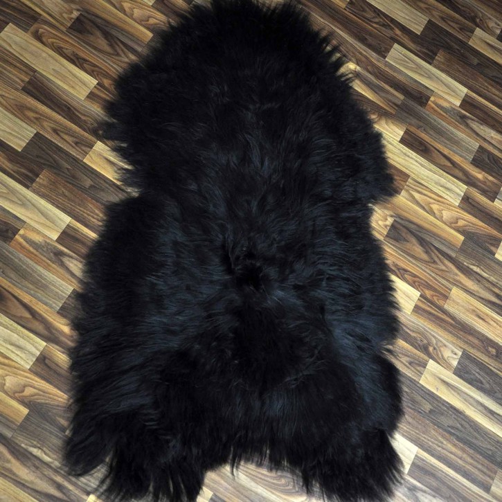 XXXL Island Schaffell schwarzbraun 130x75 Lammfell Teppich #9854