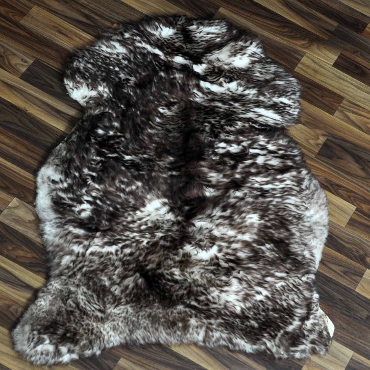 Echtes Schaffell Lammfell weiß braun geflammt 95x65 #9895