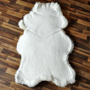 XXXL Schaffell Teppich Naturprodukt Lammfell ÖKO Gegerbt 120-130 weiß