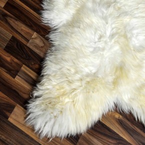 Echtes Schaffell Lammfell weiß 110x70 Teppich Pelz #2058