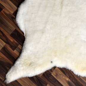 Echtes Schaffell Lammfell beige braun 110x85 Teppich #2230