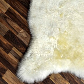 Echtes Schaffell Lammfell beige braun 110x70 Teppich Pelz #2253