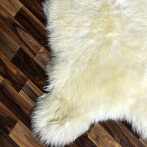 Echtes Schaffell Lammfell beige braun 105x70 Teppich Pelz #2254
