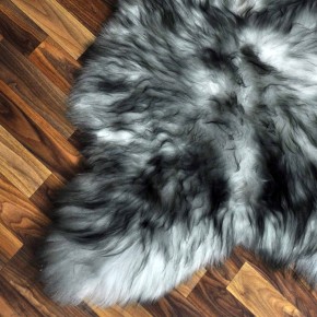 Island Schaffell grau schwarz geflammt 115x80 Krampus #2281