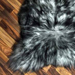 Island Schaffell grau schwarz geflammt 110x75 Krampus #2290