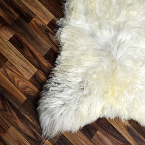 Echtes Schaffell Lammfell braun beige 135x80 Kamin Teppich #2304