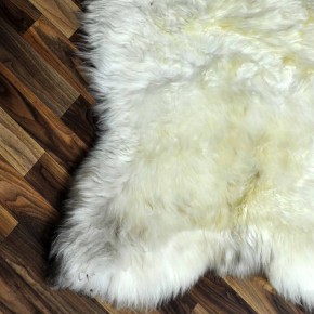 Echtes Schaffell Lammfell beige braun 125x75 Kamin Teppich #2310