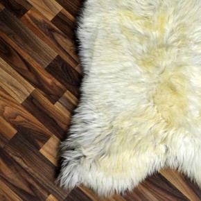 Echtes Schaffell Lammfell beige braun 130x70 Kamin Teppich #2318