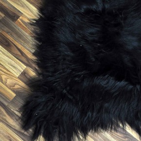 XXXL Island Schaffell schwarzbraun 130x75 Teppich Krampus #2449