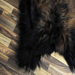 XXL ÖKO Island Schaffell schwarz weiß braun geflammt 120x75 #6823