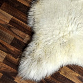ÖKO echtes Schaffell Lammfell beige braun 115x75 Fellteppich #7149