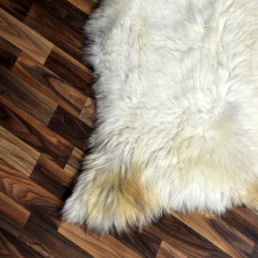 ÖKO echtes Schaffell Lammfell beige braun 120x75 Fellteppich #7152