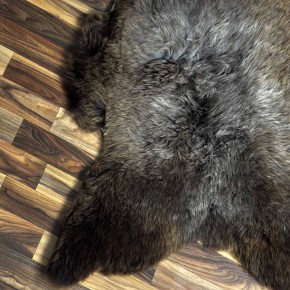 XXL ÖKO Schaffell Lammfell braun grau 120x80 echtes Fell #7168