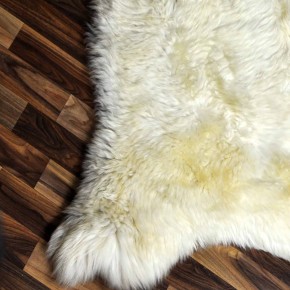 ÖKO echtes Schaffell Lammfell beige braun 125x80 Fellteppich #7245