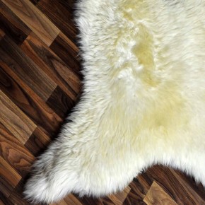 ÖKO echtes Schaffell Lammfell beige braun 115x80 Fellteppich #7251