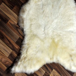 ÖKO echtes Schaffell Lammfell beige braun 115x80 Fellteppich #7258