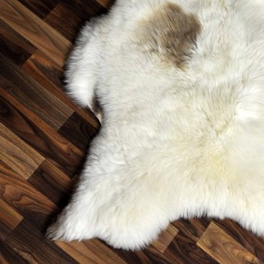 ÖKO echtes Schaffell Lammfell beige braun 110x75 Fellteppich #7270