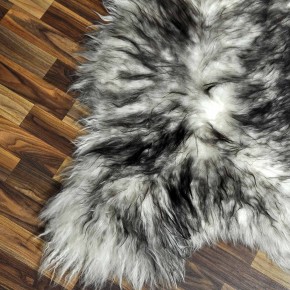 XXL ÖKO Island Schaffell weiß braun geflammt 120x80 #7329