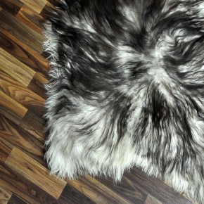 XL ÖKO Island Schaffell weiß schwarzbraun geflammt 115x80 #7339