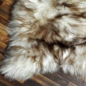 XXL ÖKO Island Schaffell weiß rost braun geflammt 120x80 #7361