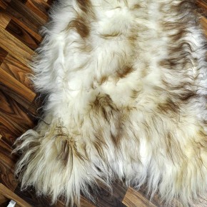 XXXL ÖKO Island Schaffell weiß braun geflammt 140x90 #7364