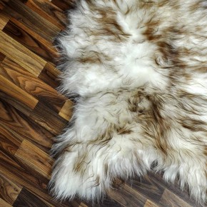 XXXL ÖKO Island Schaffell weiß braun geflammt 130x80 #7366