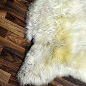 XL ÖKO Schaffell Lammfell beige braun 115x75 Teppich Kamin #7388