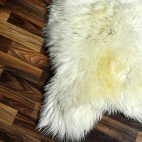 XXL ÖKO Schaffell Lammfell beige braun 120x65 Teppich Kamin #7389