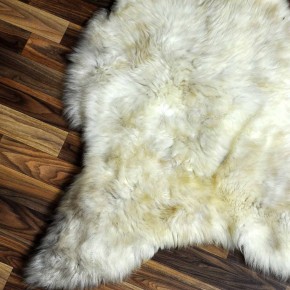 XXL ÖKO Schaffell Lammfell beige braun 125x75 Teppich Kamin #7391