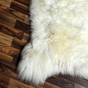 XXL ÖKO Schaffell Lammfell beige braun 125x70 Teppich Kamin #7398