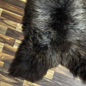 XL ÖKO Schaffell Lammfell braun grau 115x80 Teppich Kamin #7416