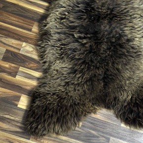 XXL ÖKO Schaffell Lammfell braun 120x75 Teppich Auflage #7420