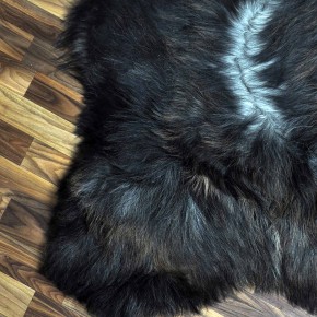 XXXL ÖKO Island Schaffell schwarzbraun grau 140x90 Unikat Krampus #7547