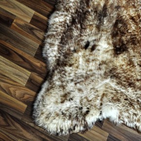 ÖKO Schaffell Fell weiß braun geflammt 105x75 Lammfell Fell #7560