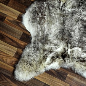 ÖKO Schaffell Fell weiß schwarzbraun geflammt 105x70 Lammfell #7586 ÖKO Schaffell Fell weiß schwarzbraun geflammt 105x70 Lammfell #7586