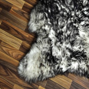 XL ÖKO Schaffell Fell weiß schwarzbraun geflammt 110x75 Lammfell #7597 XL ÖKO Schaffell Fell weiß schwarzbraun geflammt 110x75 Lammfell #7597
