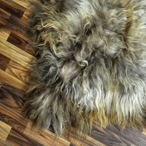 XXL ÖKO Island Schaffell Lammfell rost braun grau 125x90 #7618