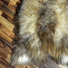 XXXL ÖKO Island Schaffell Lammfell rost braun grau 130x80 #7620