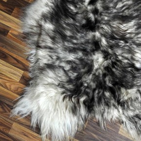 XXXL ÖKO Island Schaffell weiß schwarzbraun geflammt 135x90 #7640