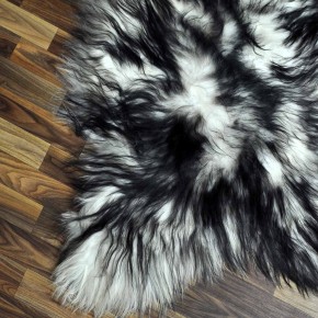 XXL ÖKO Island Schaffell weiß schwarzbraun geflammt 125x80 #7655