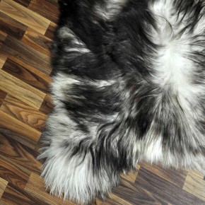 XXXL ÖKO Island Schaffell weiß braun geflammt 135x80 #7667