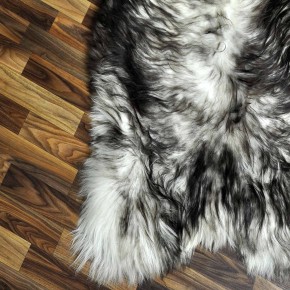 XXXL ÖKO Island Schaffell weiß braun geflammt 130x80 #7668