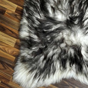 XXXL ÖKO Island Schaffell weiß braun geflammt 130x85 #7671