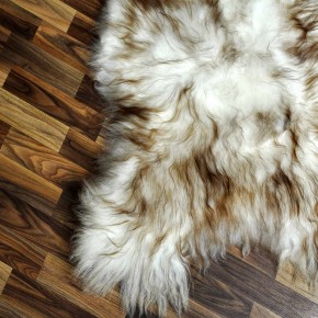 XXXL ÖKO Island Schaffell weiß braun geflammt 135x80 #7680