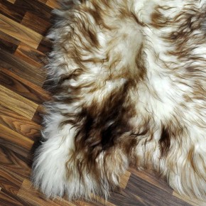 XXXL ÖKO Island Schaffell weiß braun geflammt 130x85 #7688