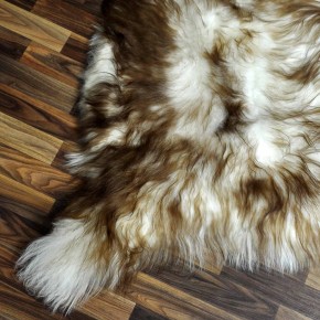 XXL ÖKO Island Schaffell weiß braun geflammt 125x85 #7696