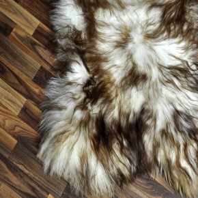 XXXL ÖKO Island Schaffell weiß braun geflammt 130x75 Krampus #8019 XXXL ÖKO Island Schaffell weiß braun geflammt 130x75 Krampus #8019