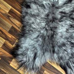 XL Island Schaffell grau schwarz geflammt 110x65 Krampus #8026