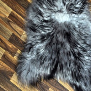 XL Island Schaffell grau schwarz geflammt 110x70 Krampus #8027